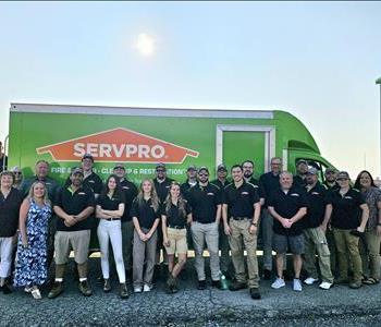 SERVPRO employees green truck